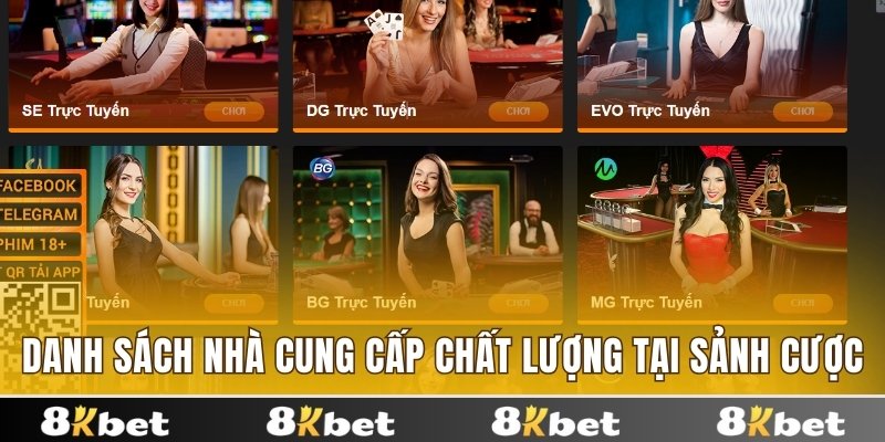 Danh sách nhà cung cấp chất lượng tại sảnh cược